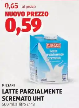 ALDI Milsani latte parzialmente scremato uht offerta