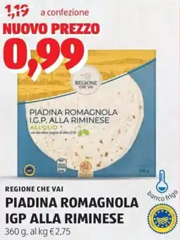 ALDI Regione che vai piadina romagnola igp alla riminese offerta