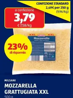 ALDI Milsani mozzarella grattugiata xxl offerta