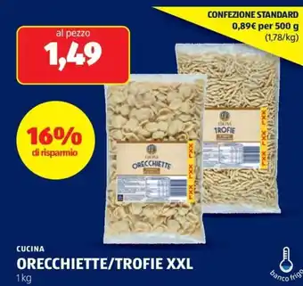 ALDI Cucina orecchiette/trofie xxl offerta