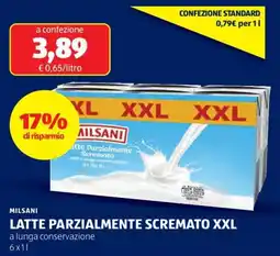 ALDI Milsani latte parzialmente scremato xxl offerta