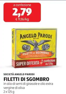 ALDI Società angelo parodi filetti di sgombro in olio di semi di girasole e olio extra vergine di oliva offerta