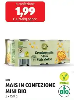 ALDI Bio mais in confezione mini bio offerta