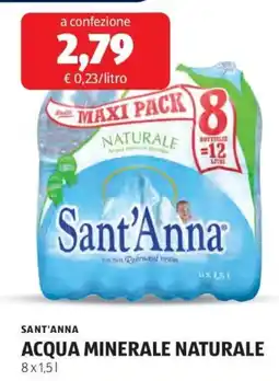ALDI Sant'anna acqua minerale naturale offerta