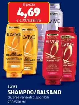 ALDI Elvive shampoo/balsamo offerta