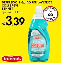 Bennet Detersivo liquido per lavatrice cicli brevi BENNET offerta