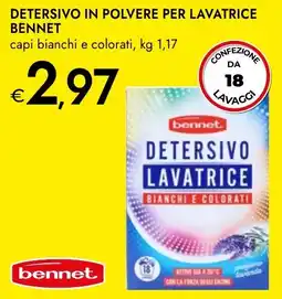 Bennet Detersivo in polvere per lavatrice BENNET offerta