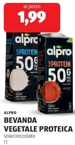 ALDI Alpro bevanda vegetale proteica soia/cioccolato offerta