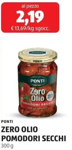 ALDI Ponti zero olio pomodori secchi offerta