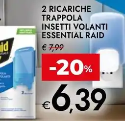 Bennet 2 ricariche trappola insetti volanti essential RAID offerta
