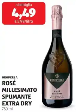 ALDI Oroperla rosé millesimato spumante extra dry offerta