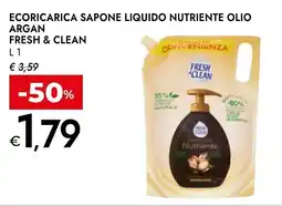 Bennet Ecoricarica sapone liquido nutriente olio argan FRESH & CLEAN offerta