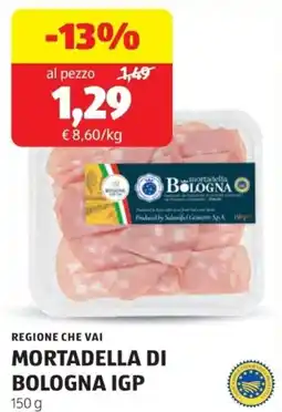 ALDI Regione che vai mortadella di bologna igp offerta