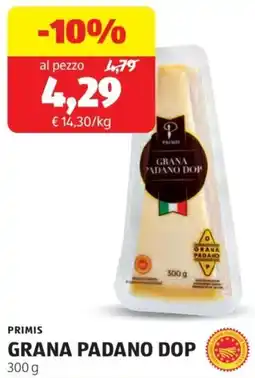 ALDI Primis grana padano dop offerta