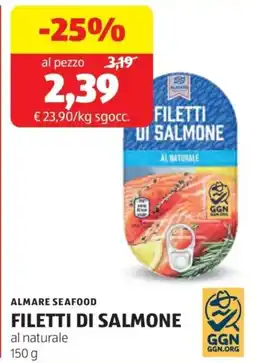 ALDI Almare seafood filetti di salmone al naturale offerta