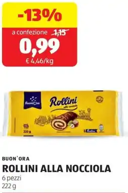 ALDI Buon'ora rollini alla nocciola offerta