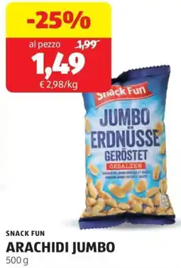 ALDI Snack fun arachidi jumbo offerta