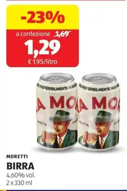 ALDI Moretti birra 4,60% vol offerta