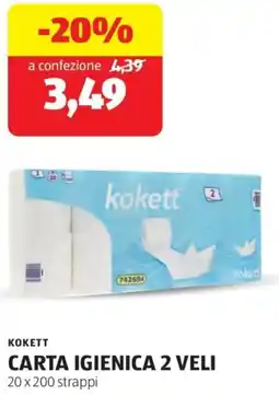 ALDI Kokett carta igienica 2 veli offerta