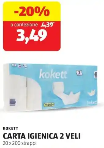 Kokett carta igienica 2 veli