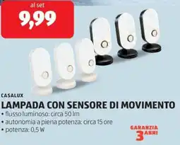 ALDI Casalux lampada con sensore di movimento offerta