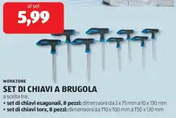 ALDI Workzone set di chiavi a brugola offerta