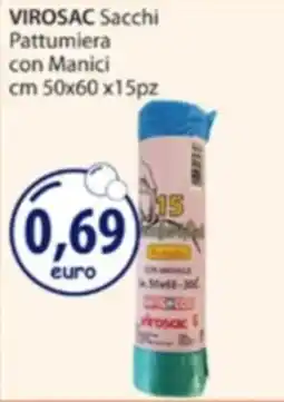 Acqua & Sapone VIROSAC Sacchi Pattumiera con Manici cm 50x60 x15pz offerta