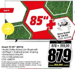 MediaWorld Hisense Smart TV 85" 85E7Q offerta