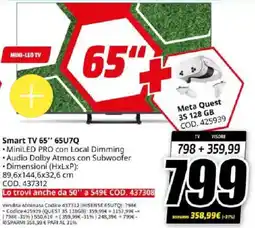 MediaWorld Hisense Smart TV 65" 65U7Q offerta