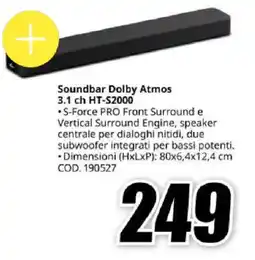 MediaWorld SAMSUNG Soundbar Dolby Atmos 3.1 ch HT-S2000 offerta