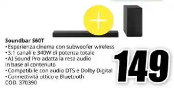 MediaWorld LG Soundbar S60T offerta