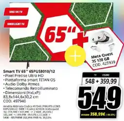 MediaWorld LG Smart TV 65" 65PUS8010/12 offerta