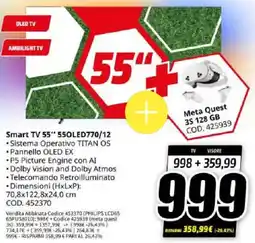 MediaWorld LG Smart TV 55"' 550LED770/12 offerta