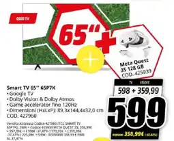 MediaWorld TCL Smart TV 65" 65P7K offerta
