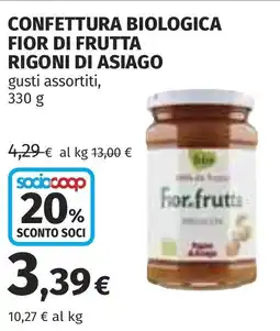 Coop Confettura biologica fior di frutta RIGONI DI ASIAGO offerta