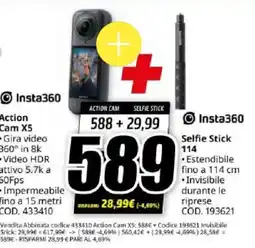 MediaWorld dji Action Cam X5 + Insta360 offerta