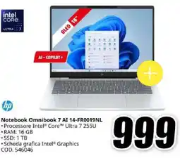 MediaWorld hp Notebook Omnibook 7 AI 14-FR0019NL offerta