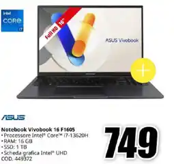 MediaWorld ASUS Notebook Vivobook 16 F1605 offerta
