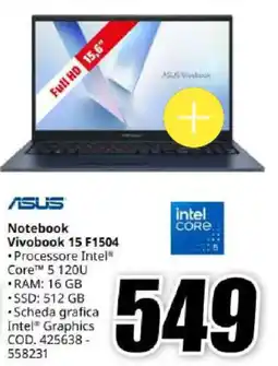 MediaWorld ASUS Notebook Vivobook 15 F1504 offerta