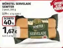Coop Würstel servelade SENFTER offerta