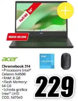 MediaWorld acer Chromebook 314 offerta