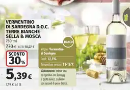 Coop Vermentino di sardegna d.o.c. terre bianche SELLA & MOSCA offerta