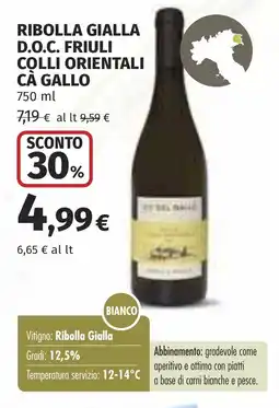 Coop Ribolla gialla d.o.c. friuli colli orientali CÀ GALLO offerta