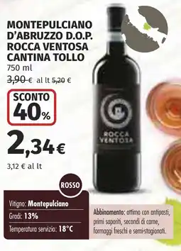 Coop Montepulciano d'abruzzo d.o.p. rocca ventosa CANTINA TOLLO offerta