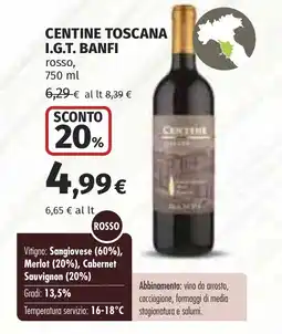 Coop Centine toscana I.G.T. BANFI offerta