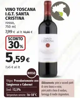 Coop Vino toscana I.G.T. SANTA CRISTINA offerta