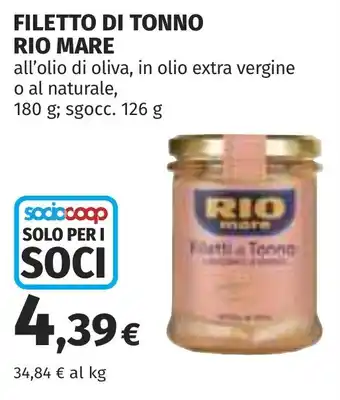 Coop Filetto di tonno RIO MARE offerta