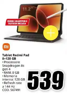 MediaWorld Xiaomi Tablet Redmi Pad 8+128 GB offerta