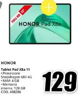 MediaWorld HONOR Tablet Pad X8a 11 offerta