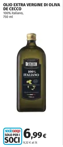 Coop Olio extra vergine di oliva DE CECCO offerta